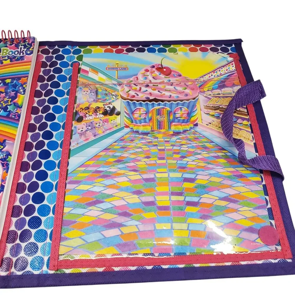Lisa Frank Unicorn Tri Fold Portfolio 2016 Crayons Stickers Cat Leopard